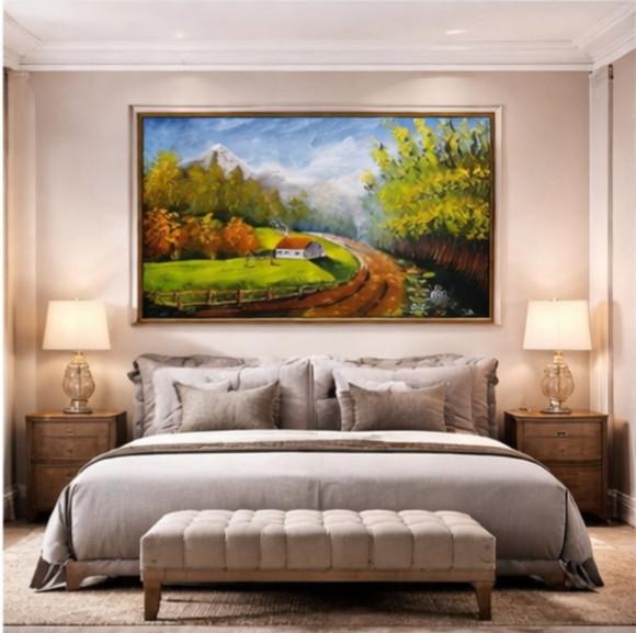 Quadros para Sala Pintura Tela Paisagem Caminho Black Friday