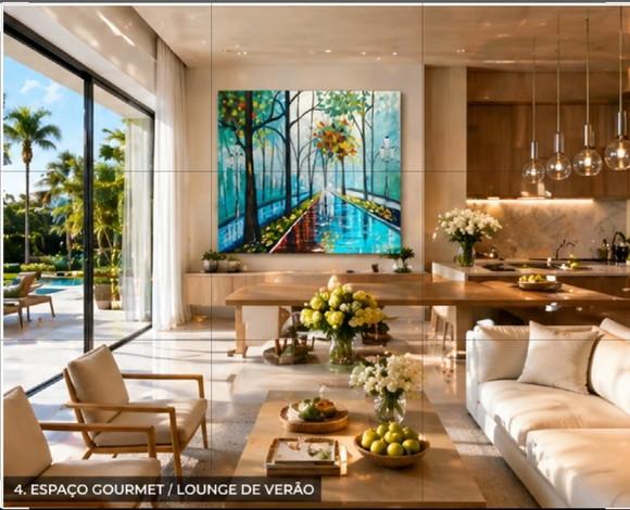 Quadros para Sala Pintura Tela Paisagem Depois da Chuva