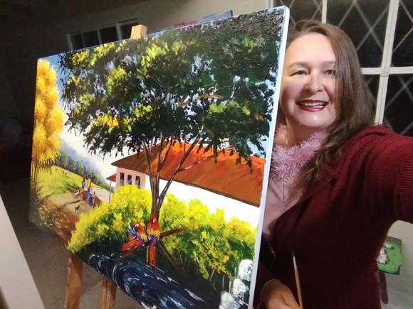Quadros para Sala Pintura Tela Paisagem Presente de Natal