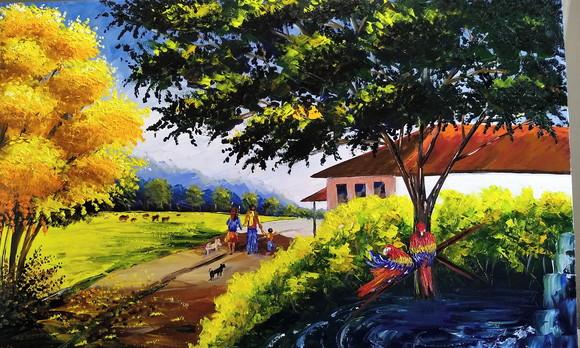 Quadros para Sala Pintura Tela Paisagem Presente de Natal