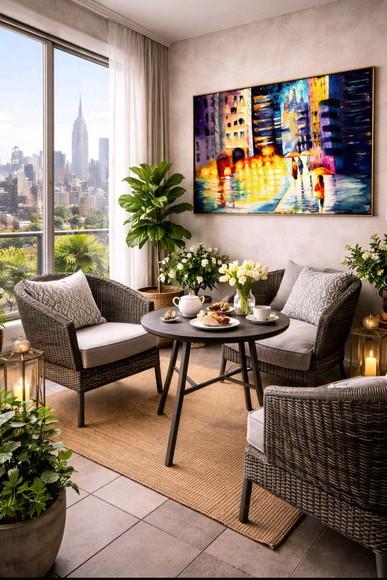 Quadros para Sala Pintura Tela Paisagem Urbana New York Eua