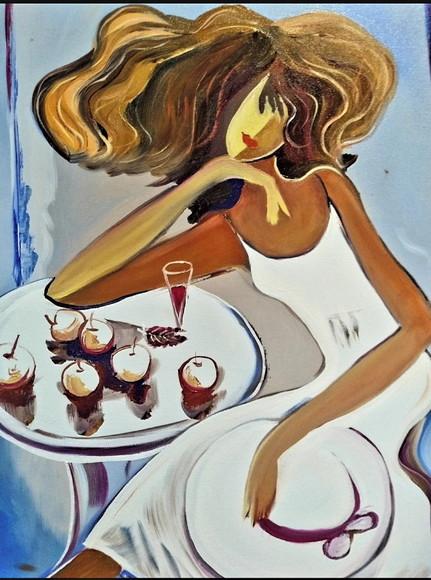Quadros para Sala Pinturatela Mulher Cofee Time Black Friday