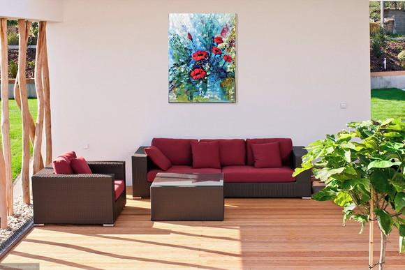 Quadros para Sala Tela Moderno Papoulas Black Friday