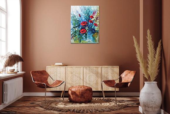 Quadros para Sala Tela Moderno Papoulas Black Friday