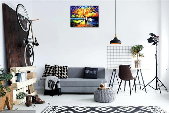 Quadros para Sala Tela Paisagem Paris Rio Sena Black Friday
