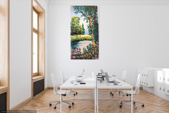 Quadros para Sala, Quarto Floresta com Lago Black Friday
