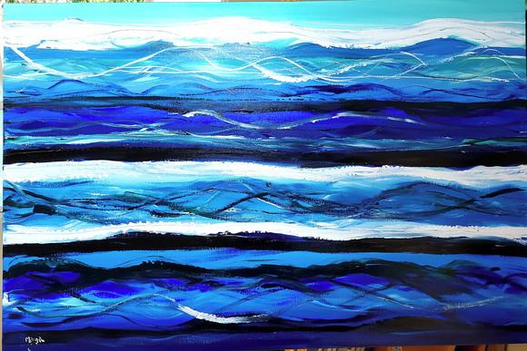 Quadros Pintura Abstrato Moderno Águas Oceano Black Friday