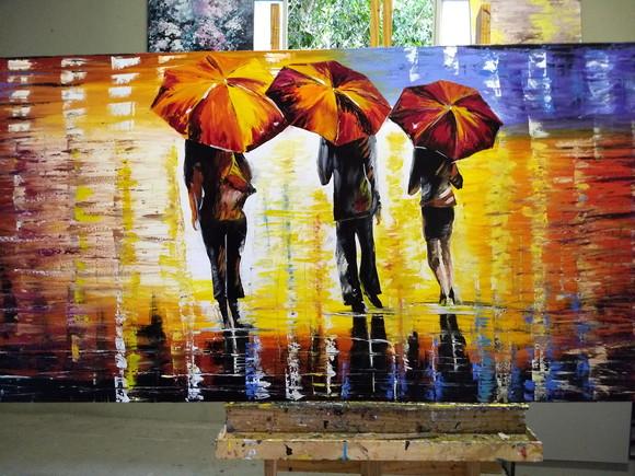Quadros Pintura Abstrato Moderno União Amizade Black Friday