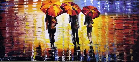 Quadros Pintura Abstrato Moderno União Amizade Black Friday
