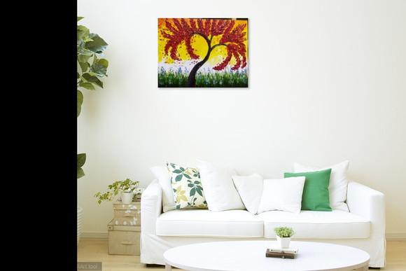 Quadros Pintura em Tela Abstrato Árvore da Vida Black Friday