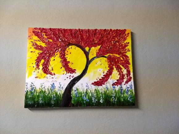 Quadros Pintura em Tela Abstrato Árvore da Vida Black Friday