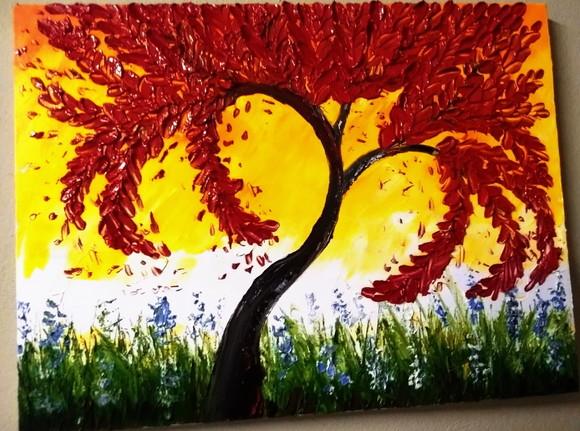 Quadros Pintura em Tela Abstrato Árvore da Vida Black Friday
