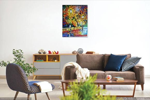 Quadros Pintura em Tela Abstrato Bicicleta Presente de Natal