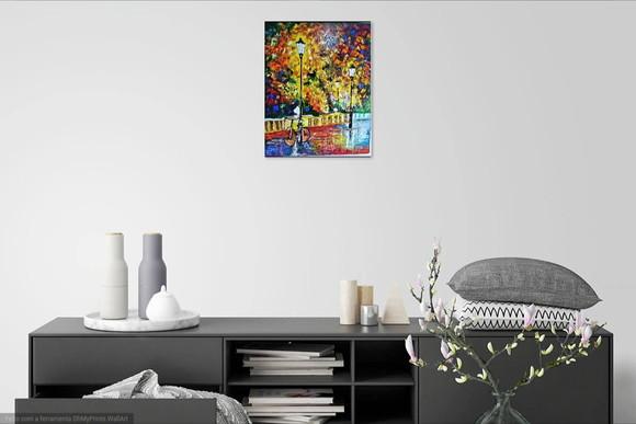 Quadros Pintura em Tela Abstrato Bicicleta Presente de Natal