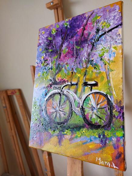 Quadros Pintura em Tela Abstrato Ciclista Esportes Bicicleta
