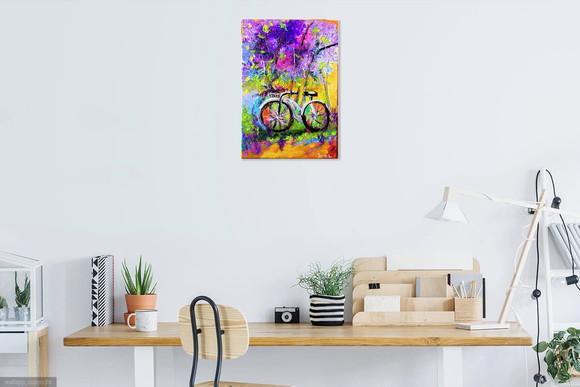 Quadros Pintura em Tela Abstrato Ciclista Esportes Bicicleta