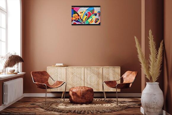 Quadros Pintura em Tela Abstrato Moderno Bolhas de Sabão
