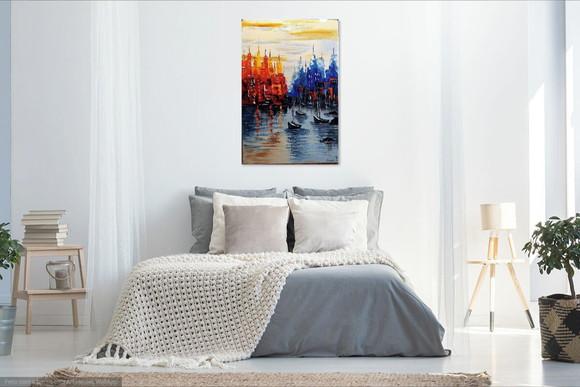 Quadros Pintura em Tela Abstrato Moderno Marina Black Friday
