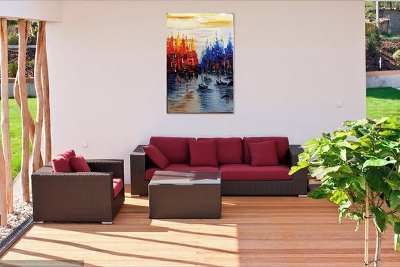 Quadros Pintura em Tela Abstrato Moderno Marina Black Friday