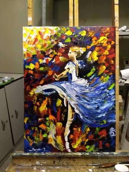 Quadros Pintura em Tela Abstrato Moderno Mulher Bailarina
