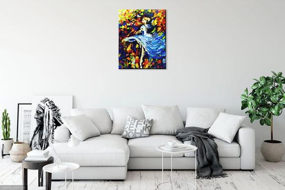 Quadros Pintura em Tela Abstrato Moderno Mulher Bailarina