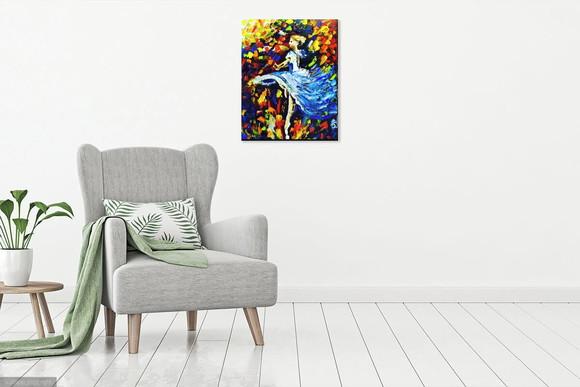 Quadros Pintura em Tela Abstrato Moderno Mulher Bailarina