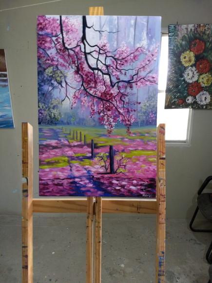 Quadros Pintura em Tela Alvorada Cor de Rosa Black Friday