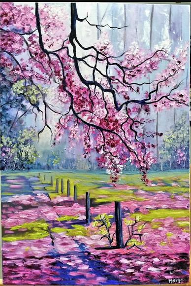 Quadros Pintura em Tela Alvorada Cor de Rosa Black Friday