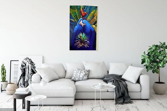 Quadros Pintura em Tela Amazônia Araras Azuis Black Friday