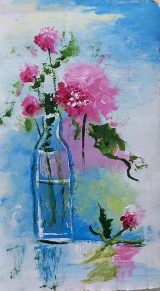 Quadros Pintura em Tela Aquarela Floral Abstrato Moderno