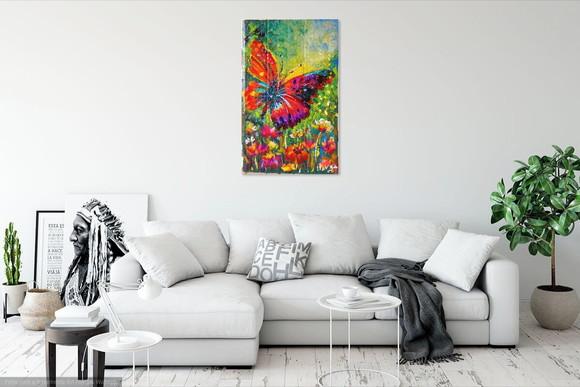Quadros Pintura em Tela Borboleta Colorida Black Friday