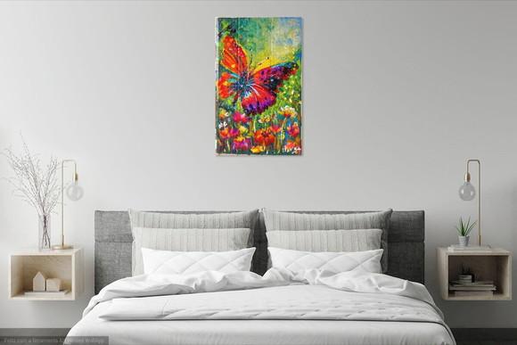 Quadros Pintura em Tela Borboleta Colorida Black Friday