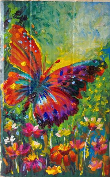 Quadros Pintura em Tela Borboleta Colorida Black Friday