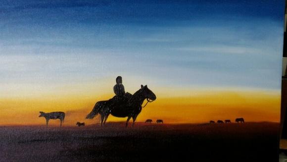 Quadros Pintura em Tela Campo Gaúcho Campeiro Black Friday