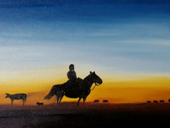 Quadros Pintura em Tela Campo Gaúcho Campeiro Black Friday