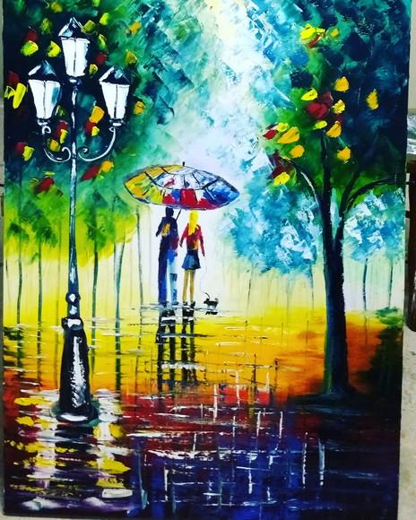 Quadros Pintura em Tela Casal com Cachorro Presente de Natal