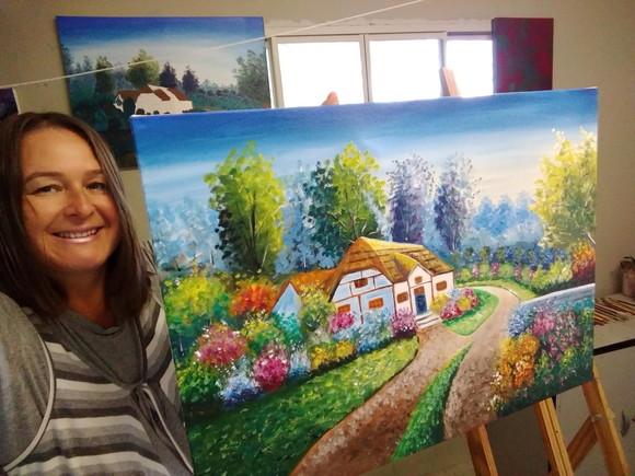 Quadros Pintura em Tela Casario Casa Francesa Black Friday