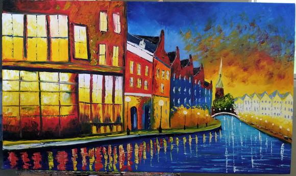 Quadros Pintura em Tela Copenhagen Dinamarca Black Friday