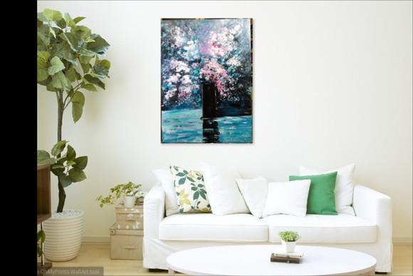 Quadros Pintura em Tela Floral Abstrato Moderno Love In Rose
