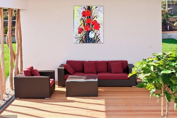 Quadros Pintura em Tela Floral Abstrato Tulípas Black Friday