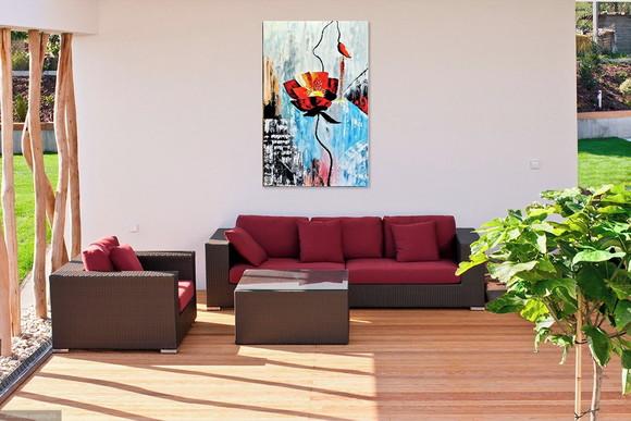 Quadros Pintura em Tela Floral Moderno Papoulas Black Friday