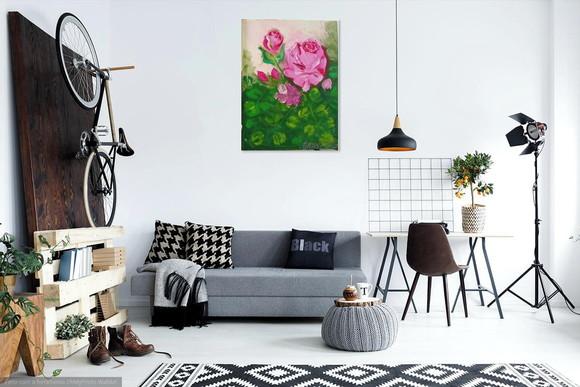 Quadros Pintura em Tela Floral Rosas Black Friday