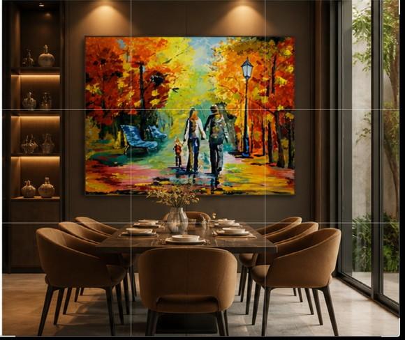 Quadros Pintura em Tela Moderno Família Feliz Black Friday