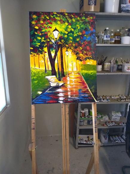 Quadros Pintura em Tela Paisagem Abstrato Black Friday
