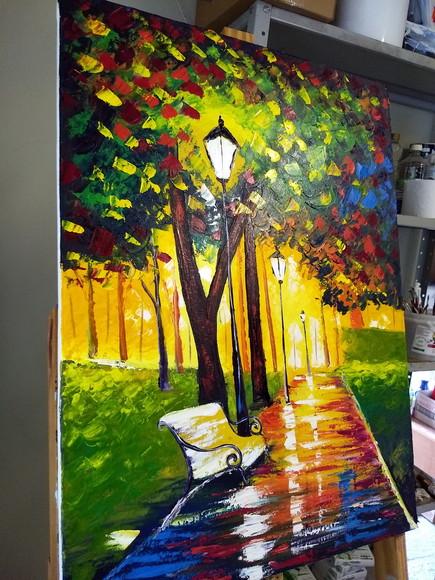 Quadros Pintura em Tela Paisagem Abstrato Black Friday