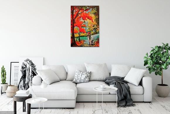 Quadros Pintura em Tela Paisagem Abstrato Moderno Pet Lovers