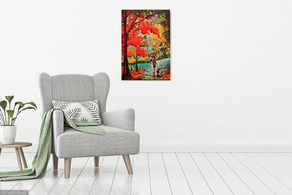 Quadros Pintura em Tela Paisagem Abstrato Moderno Pet Lovers