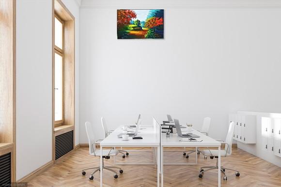 Quadros Pintura em Tela Paisagem Caminho de Casa Cipreste