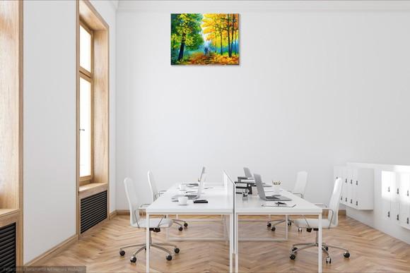 Quadros Pintura em Tela Paisagem Caminho Folhas pelo Chão