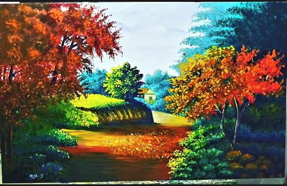 Quadros Pintura em Tela Paisagem Caminho Rural Black Friday